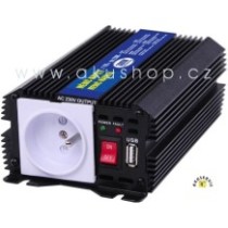 Měnič napětí z 12V DC na 230V AC 300W trvale + USB