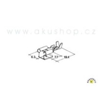 Konektor 6,3mm dutinka + 6,3mm 1kolík 1-2,5mm